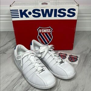 K-Swiss Locarno White & Blue Sneakers